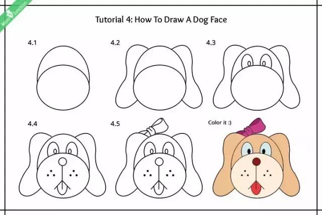 九种小狗的简笔划法详细教程，送给宅家的孩子